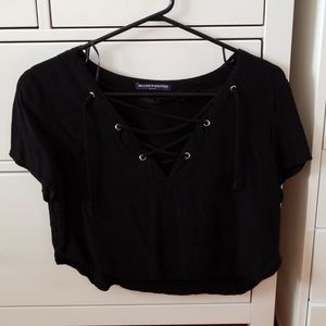 Cropped lace up Brandy Melville Top